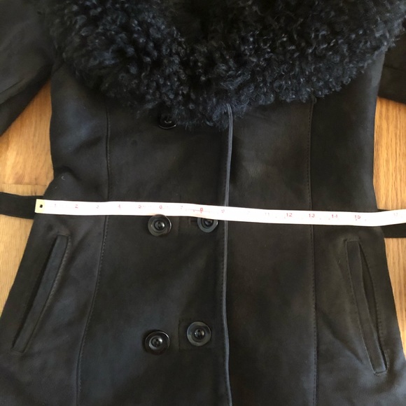 Black Shearling Coat - Picture 11 of 12